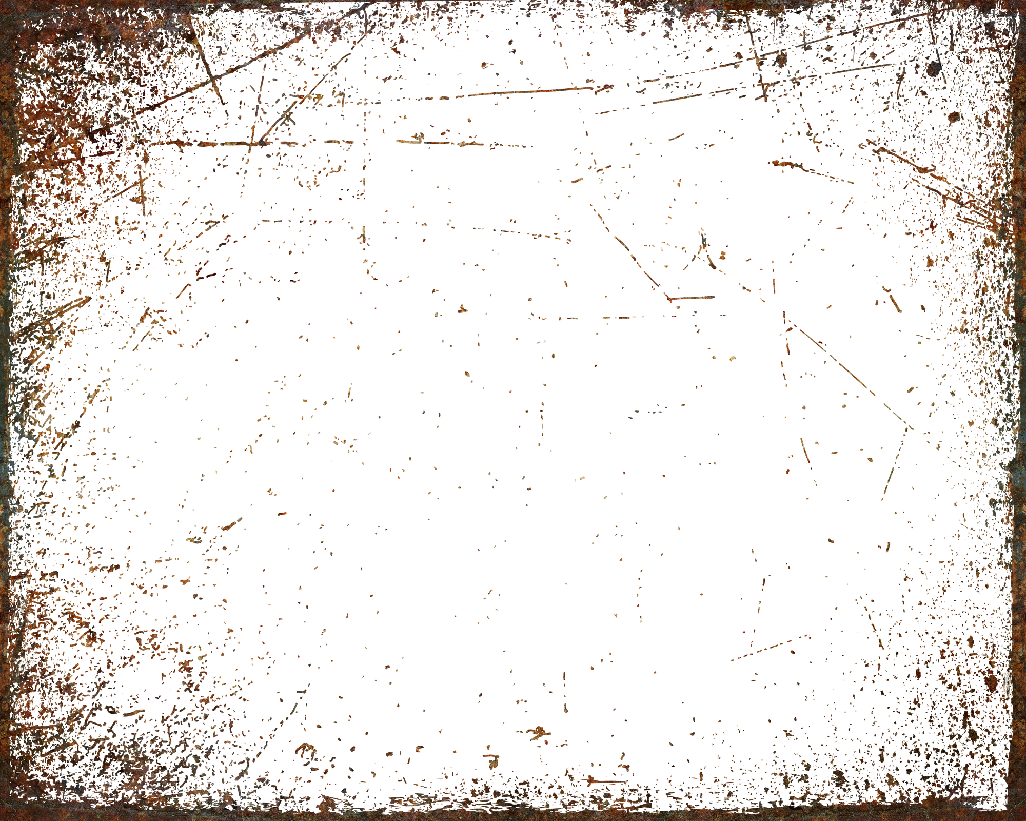 Rust Texture. Grunge Brown Frame. Overlay Effect.