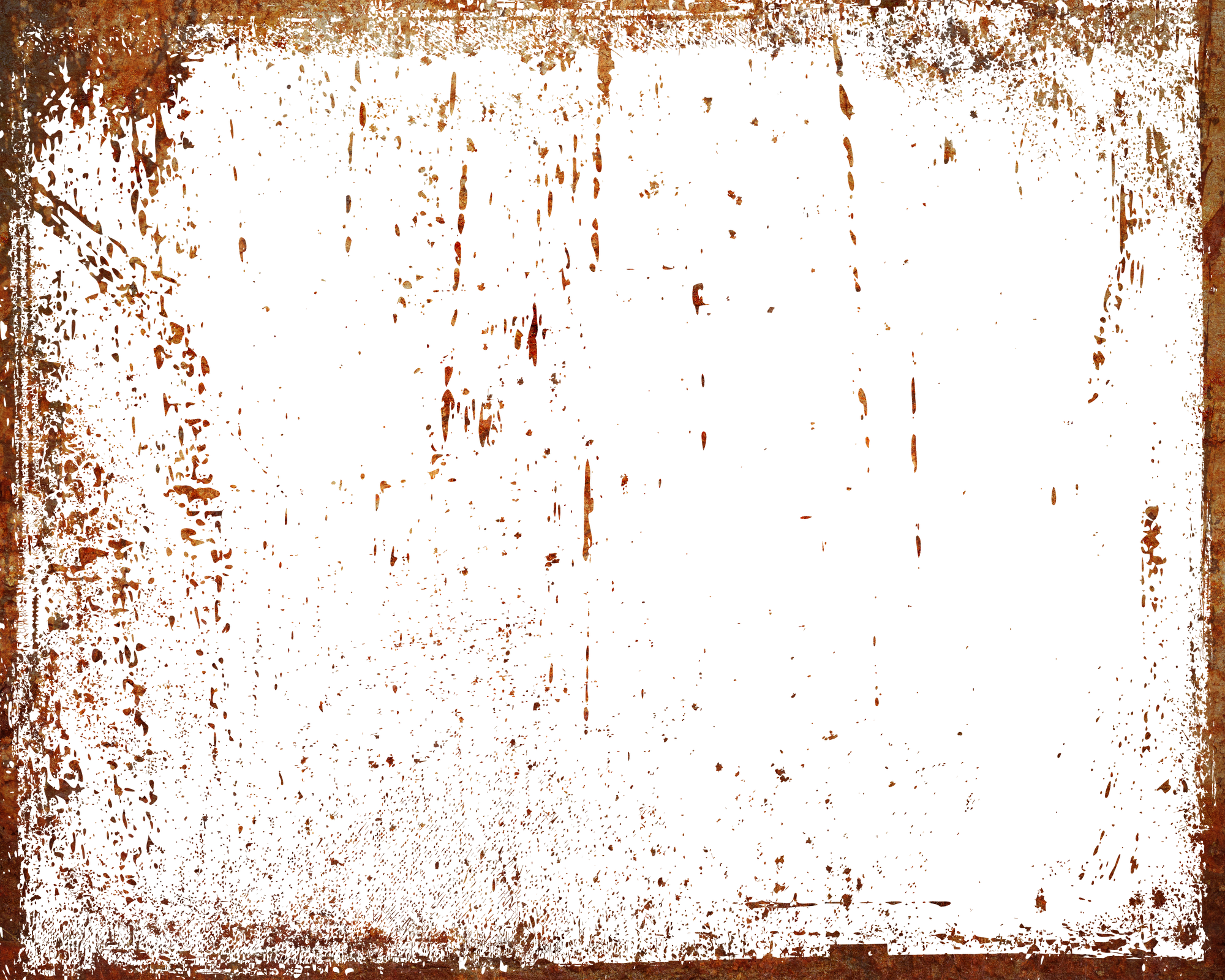 Rust Texture. Grunge Brown Frame. Overlay Effect.